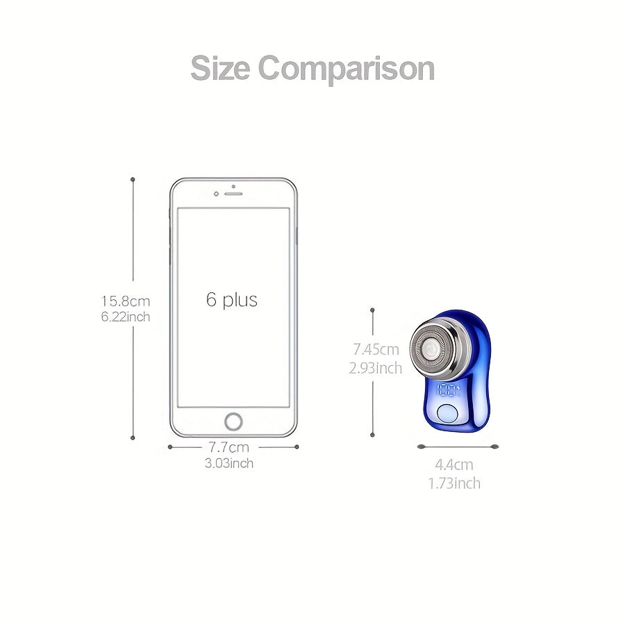 Afeitadora eléctrica portátil mini con pantalla digital inteligente, red de cuchillas de doble anillo, afeitadora cápsula para hombres, maquinilla de bolsillo, ideal para viajes al aire libre, afeitadora inteligente para e