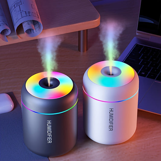 difusor y humidificador de aceites esenciales alimentado por USB  
luz nocturna que cambia de color  
niebla fría refrescante para aromaterapia