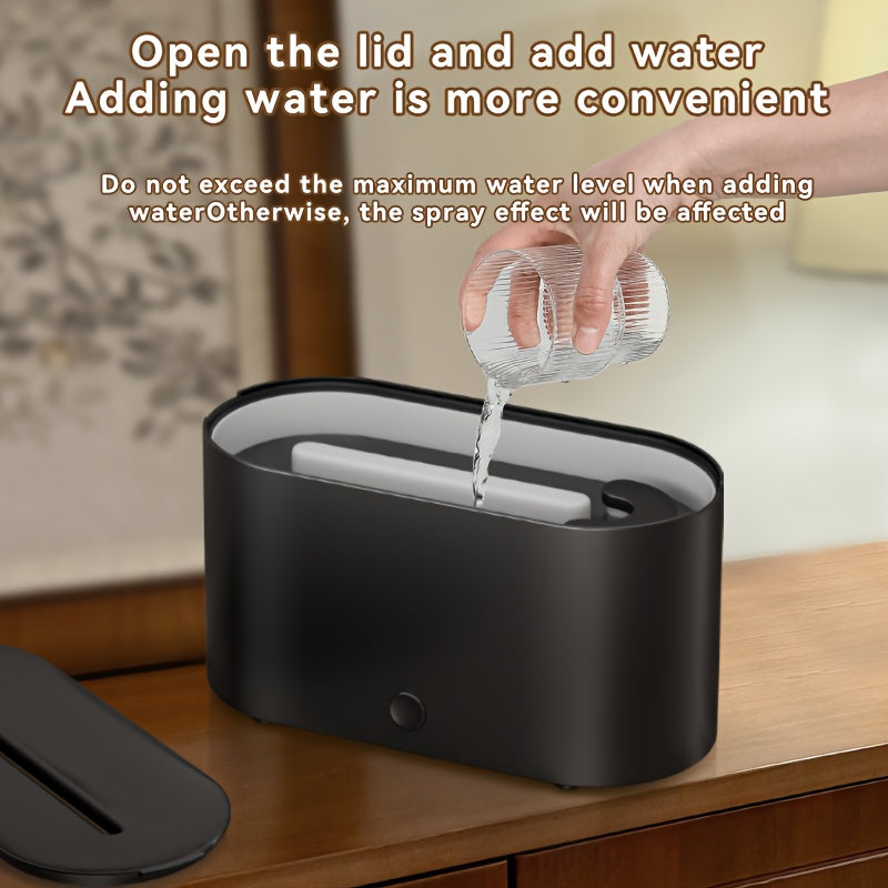 Humidificador con forma de llama simulada y 7 colores, que también funciona como difusor de fragancias con aceites esenciales. Incluye luz ambiental y es ideal como regalo de cumpleaños o Navidad para el hogar u oficina.