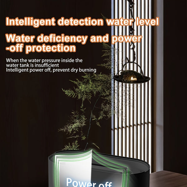 Humidificador con forma de llama simulada y 7 colores, que también funciona como difusor de fragancias con aceites esenciales. Incluye luz ambiental y es ideal como regalo de cumpleaños o Navidad para el hogar u oficina.