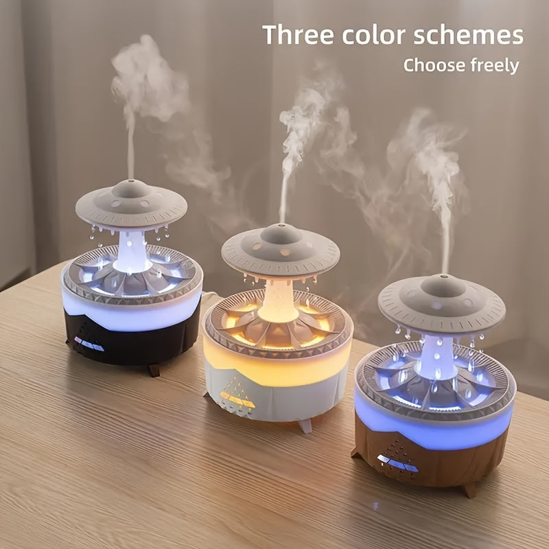 Humidificador inteligente de gran capacidad **XKCBEAUT** con simulación de gotas de agua y difusor de aroma con efecto de llama. Este atomizador de spray volcánico es ideal para el hogar, la oficina y el yoga. También es u