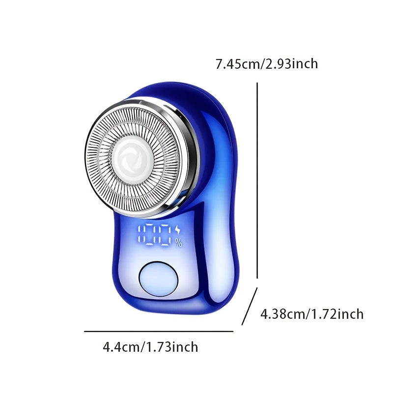 Afeitadora eléctrica portátil mini con pantalla digital inteligente, red de cuchillas de doble anillo, afeitadora cápsula para hombres, maquinilla de bolsillo, ideal para viajes al aire libre, afeitadora inteligente para e