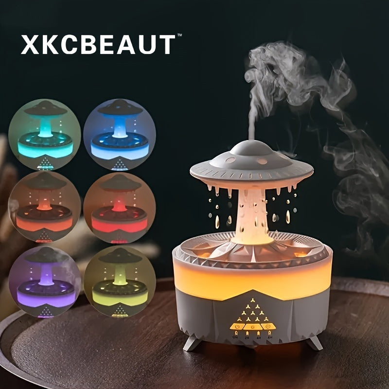 Humidificador inteligente de gran capacidad **XKCBEAUT** con simulación de gotas de agua y difusor de aroma con efecto de llama. Este atomizador de spray volcánico es ideal para el hogar, la oficina y el yoga. También es u
