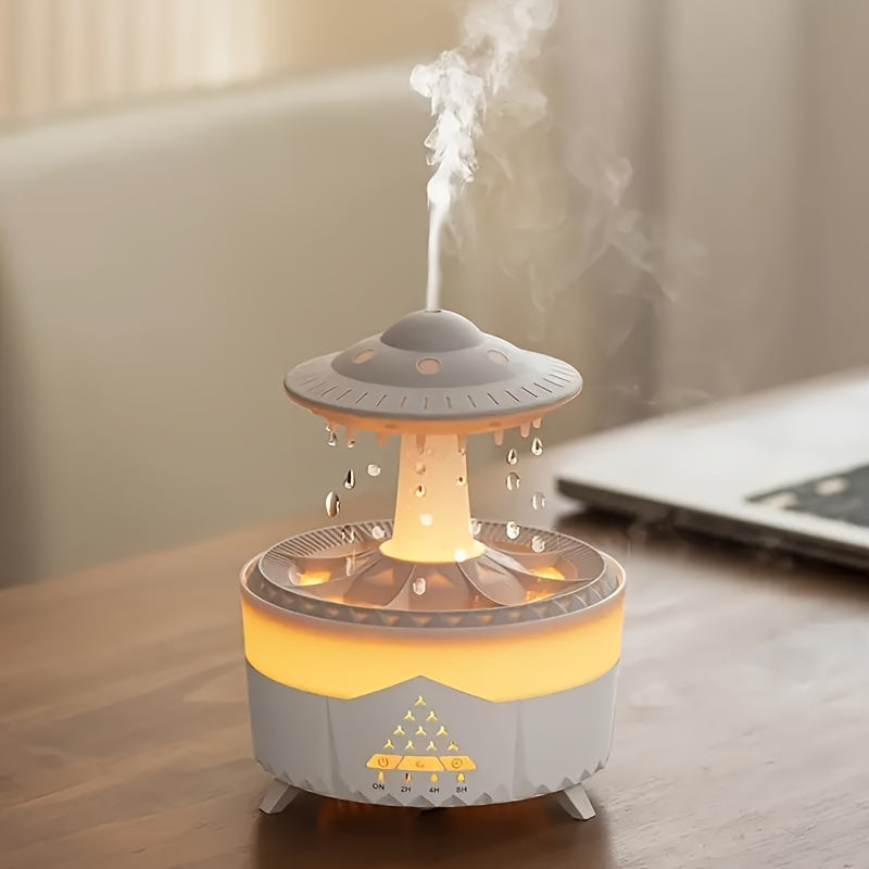 Humidificador inteligente de gran capacidad **XKCBEAUT** con simulación de gotas de agua y difusor de aroma con efecto de llama. Este atomizador de spray volcánico es ideal para el hogar, la oficina y el yoga. También es u