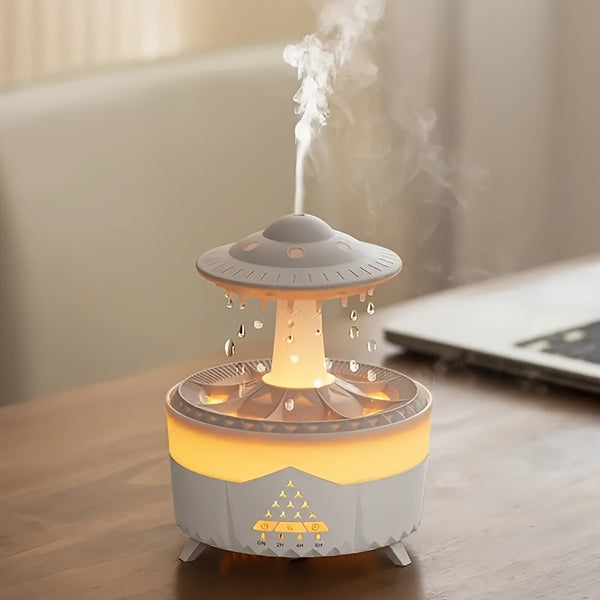 Humidificador inteligente de gran capacidad **XKCBEAUT** con simulación de gotas de agua y difusor de aroma con efecto de llama. Este atomizador de spray volcánico es ideal para el hogar, la oficina y el yoga. También es u