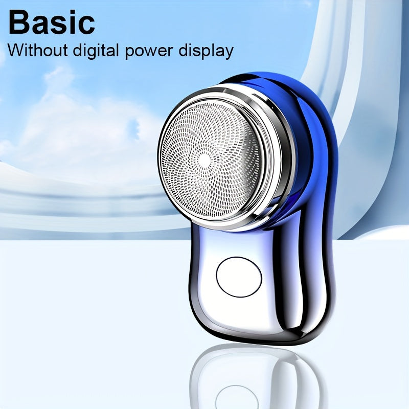 Afeitadora eléctrica portátil mini con pantalla digital inteligente, red de cuchillas de doble anillo, afeitadora cápsula para hombres, maquinilla de bolsillo, ideal para viajes al aire libre, afeitadora inteligente para e