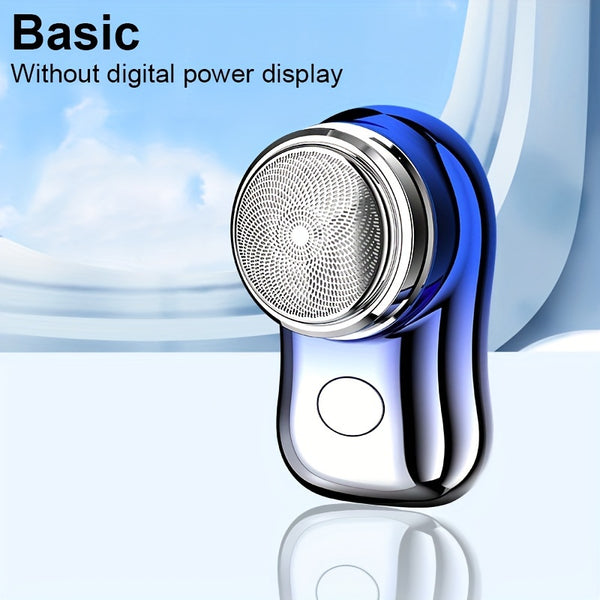 Afeitadora eléctrica portátil mini con pantalla digital inteligente, red de cuchillas de doble anillo, afeitadora cápsula para hombres, maquinilla de bolsillo, ideal para viajes al aire libre, afeitadora inteligente para e