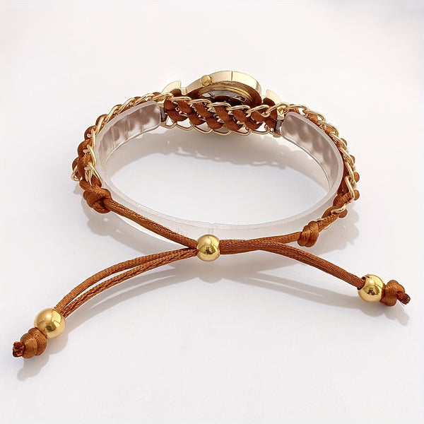 Reloj de Pulsera de Cuarzo Elegante para Damas con Adorno de Piedras de Imitación