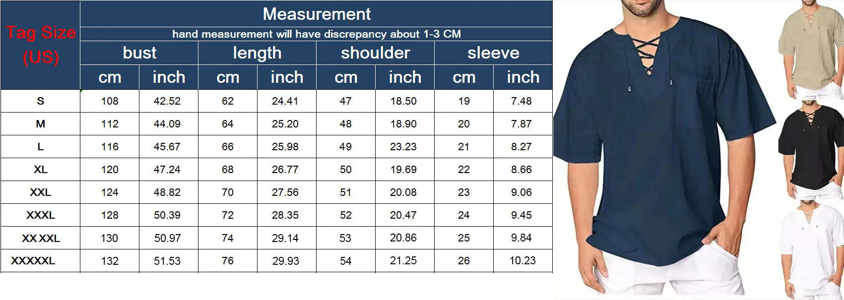 Primavera nueva camiseta de lino y algodón para hombre, camisetas de vendaje con cuello en V de Color sólido para hombre, camiseta informal de lino de manga larga