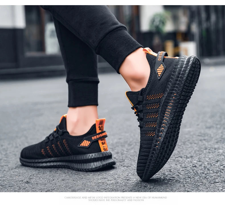 Zapatos de deporte a la moda para hombre, zapatos informales de malla con cordones, zapatillas ligeras transpirables para caminar, zapatos para hombre