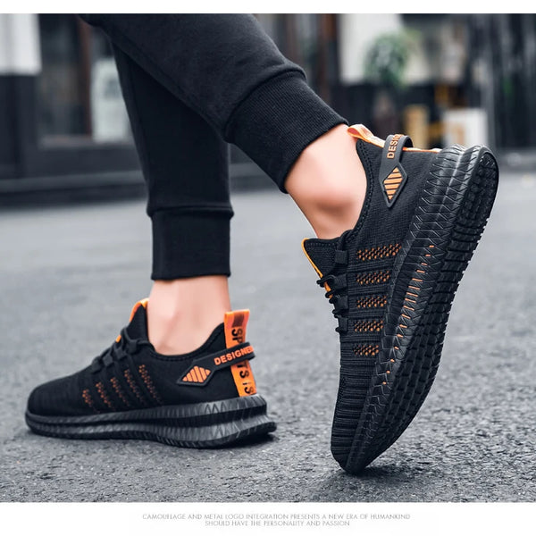 Zapatos de deporte a la moda para hombre, zapatos informales de malla con cordones, zapatillas ligeras transpirables para caminar, zapatos para hombre