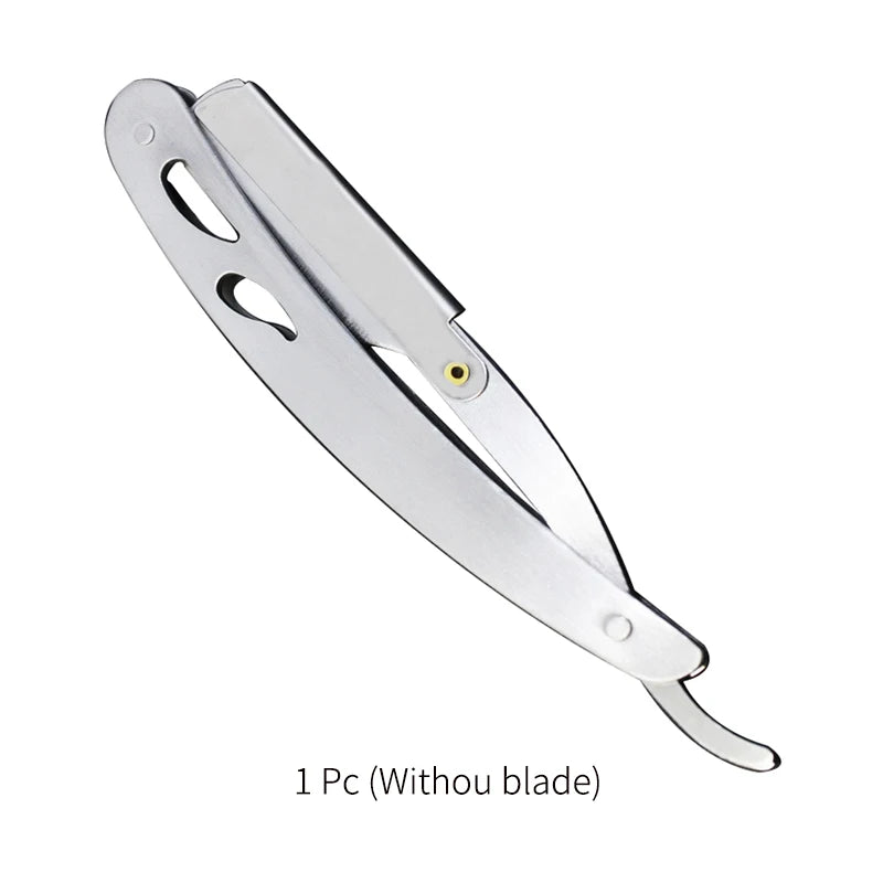 Maquinilla de afeitar recta para hombre, afeitadora de peluquero afilada de acero inoxidable, Afeitadora Manual profesional, cortador de barba de seguridad, herramientas de afeitado