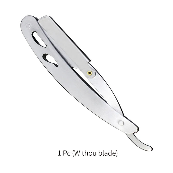 Maquinilla de afeitar recta para hombre, afeitadora de peluquero afilada de acero inoxidable, Afeitadora Manual profesional, cortador de barba de seguridad, herramientas de afeitado