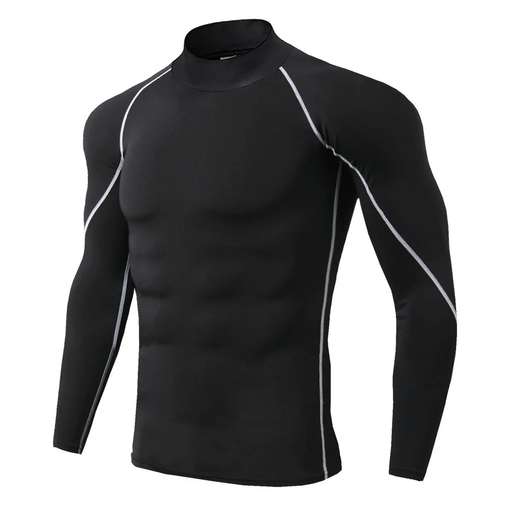 Camiseta deportiva para hombre, camiseta de secado rápido para culturismo y correr, camiseta de compresión de manga larga para gimnasio, camiseta ajustada para Fitness para hombre Rashgard
