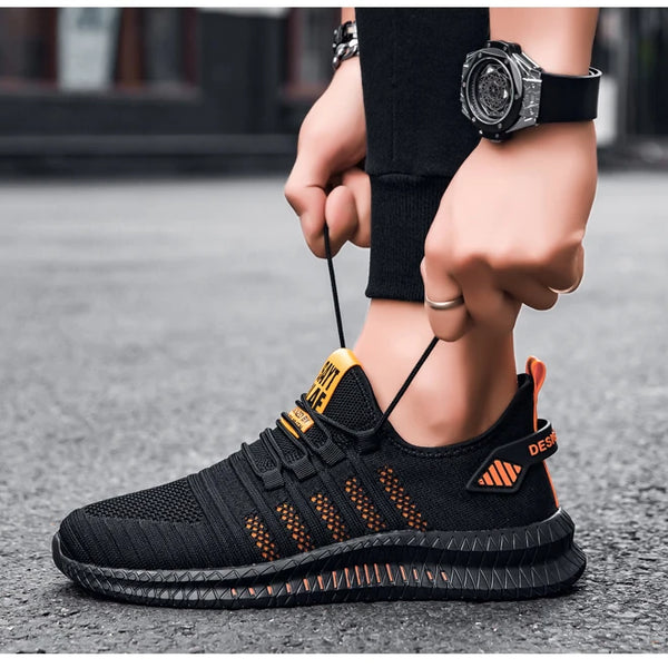 Zapatos de deporte a la moda para hombre, zapatos informales de malla con cordones, zapatillas ligeras transpirables para caminar, zapatos para hombre