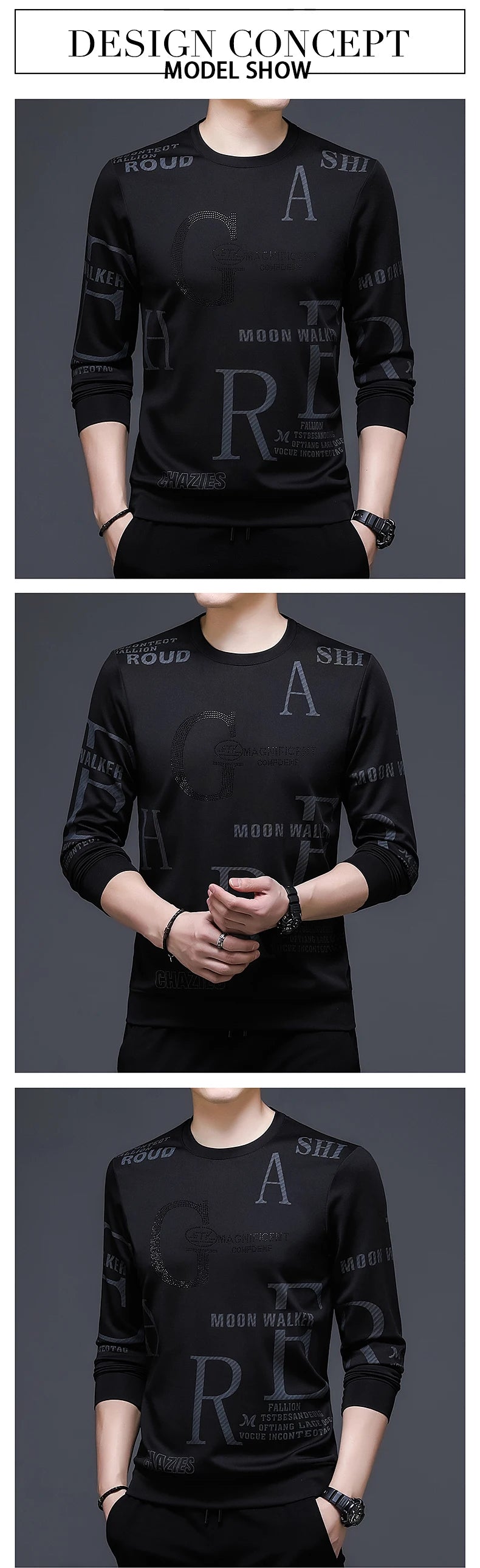 Camiseta de manga larga para hombre con cuello redondo, estampado de cuadros colorido e irregular, ideal para primavera y otoño, perfecta para actividades al aire libre y deportes.