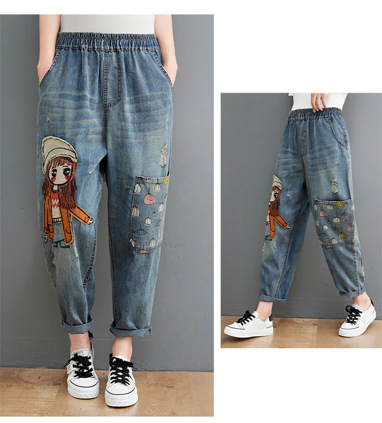 Pantalon jean exclusivo para mujer con un diseño único y atrevido para un look de todos los dias