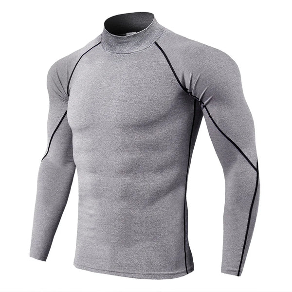 Camiseta deportiva para hombre, camiseta de secado rápido para culturismo y correr, camiseta de compresión de manga larga para gimnasio, camiseta ajustada para Fitness para hombre Rashgard