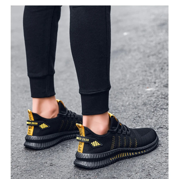 Zapatos de deporte a la moda para hombre, zapatos informales de malla con cordones, zapatillas ligeras transpirables para caminar, zapatos para hombre