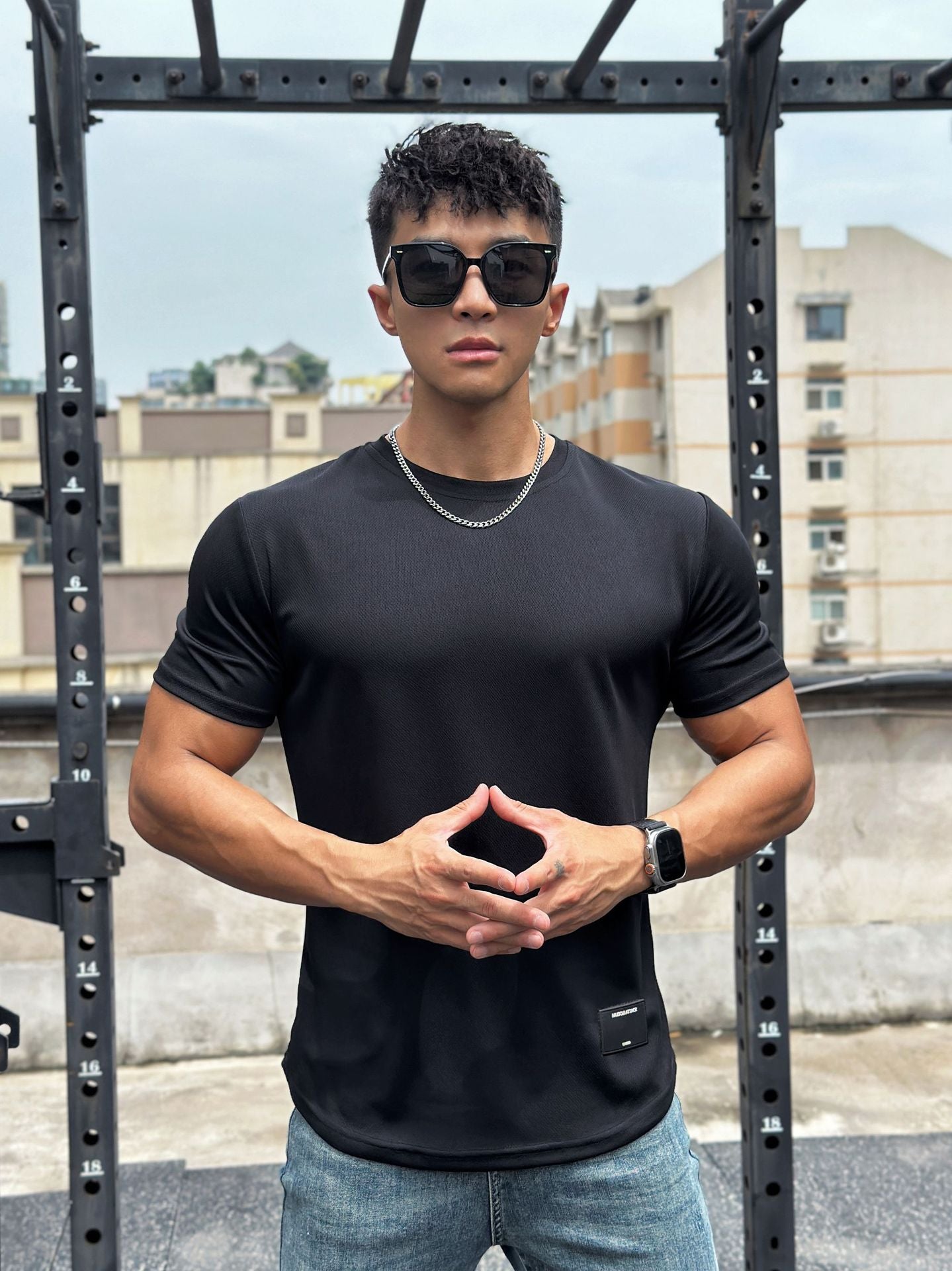 Camiseta Fitness, camiseta correr deporte gimnasio, camiseta entrenamiento Casual alta calidad Tops ropa