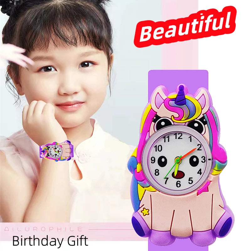 Reloj de unicornio juguetes para niños, relojes de cuarzo para niños, reloj para niños, reloj para bebé, regalo de Navidad