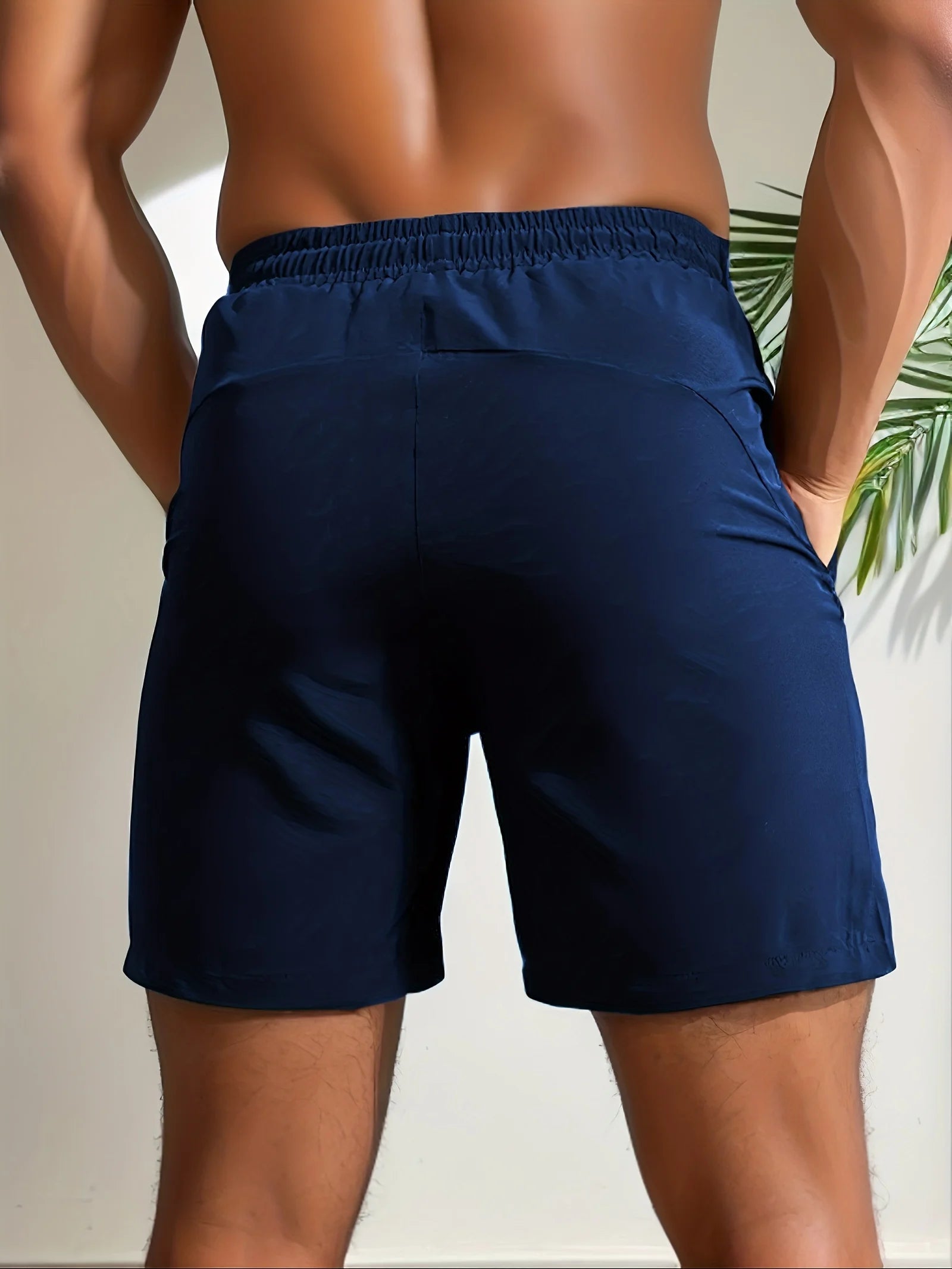 Pantalones cortos deportivos de secado rápido para hombre, Shorts transpirables con cordón en la cintura.