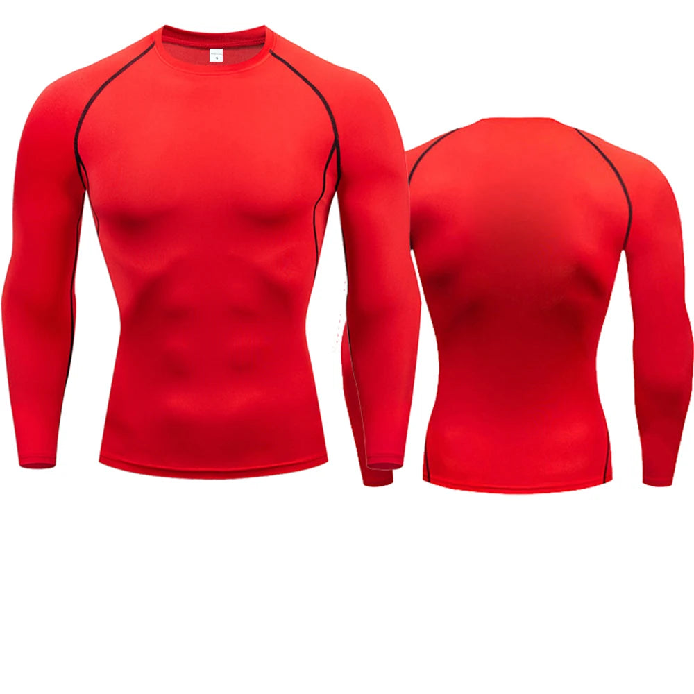 Camiseta de manga larga de compresión, camiseta negra de Fitness para hombre, ropa deportiva de secado rápido para gimnasio, protección solar, capa Base deportiva
