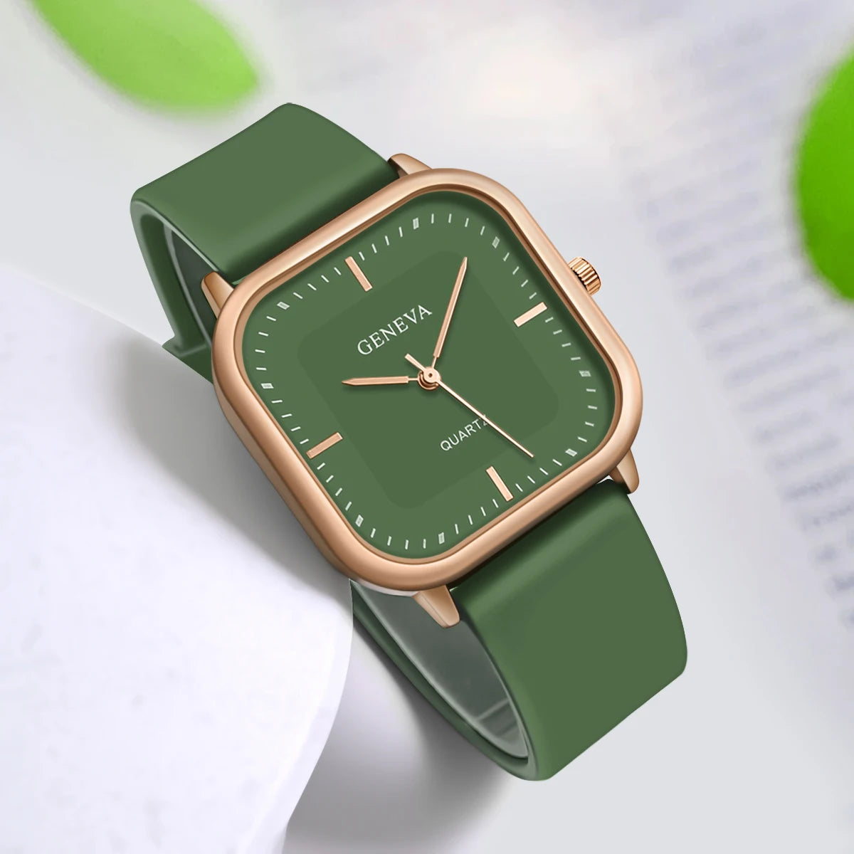Reloj de silicona de cuarzo cuadrado Simple elegante informal para mujer a la moda regalo para hombres y mujeres