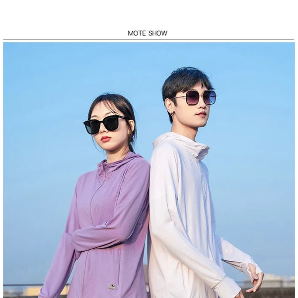 Chaqueta unisex novedad de verano UPF 50+ UV protección solar chaqueta con capucha hombres mujeres ligero senderismo al aire libre
