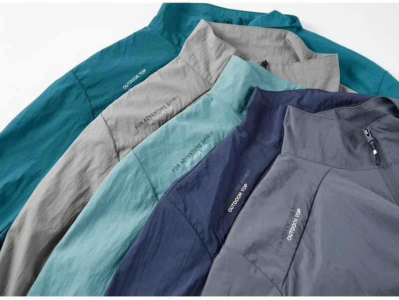 Chaqueta de senderismo de secado rápido para hombre, abrigos impermeables con protección solar UV, para deportes al aire libre, pesca, Camping, correr, verano