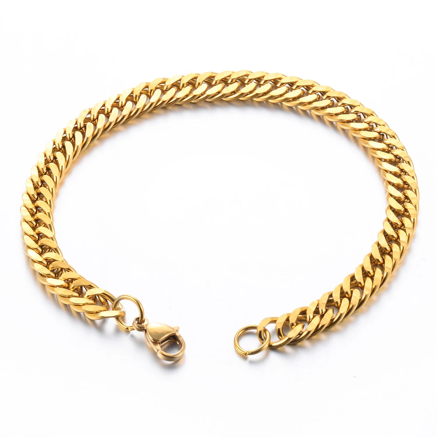 Pulsera de cadena a la moda para hombre, pulseras de acero inoxidable de 4,8/5,8/6,6/9,2mm de ancho, cadena de eslabones Figaro