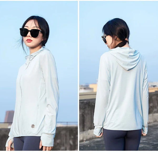 Chaqueta unisex novedad de verano UPF 50+ UV protección solar chaqueta con capucha hombres mujeres ligero senderismo al aire libre