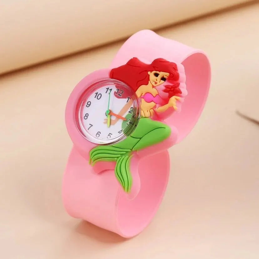 Reloj de dibujos animados 3D para niños, astronauta, aves de corral, frutas, flores, cuarzo, arcoíris, amor, pastel de cumpleaños, regalo para bebé, juguete