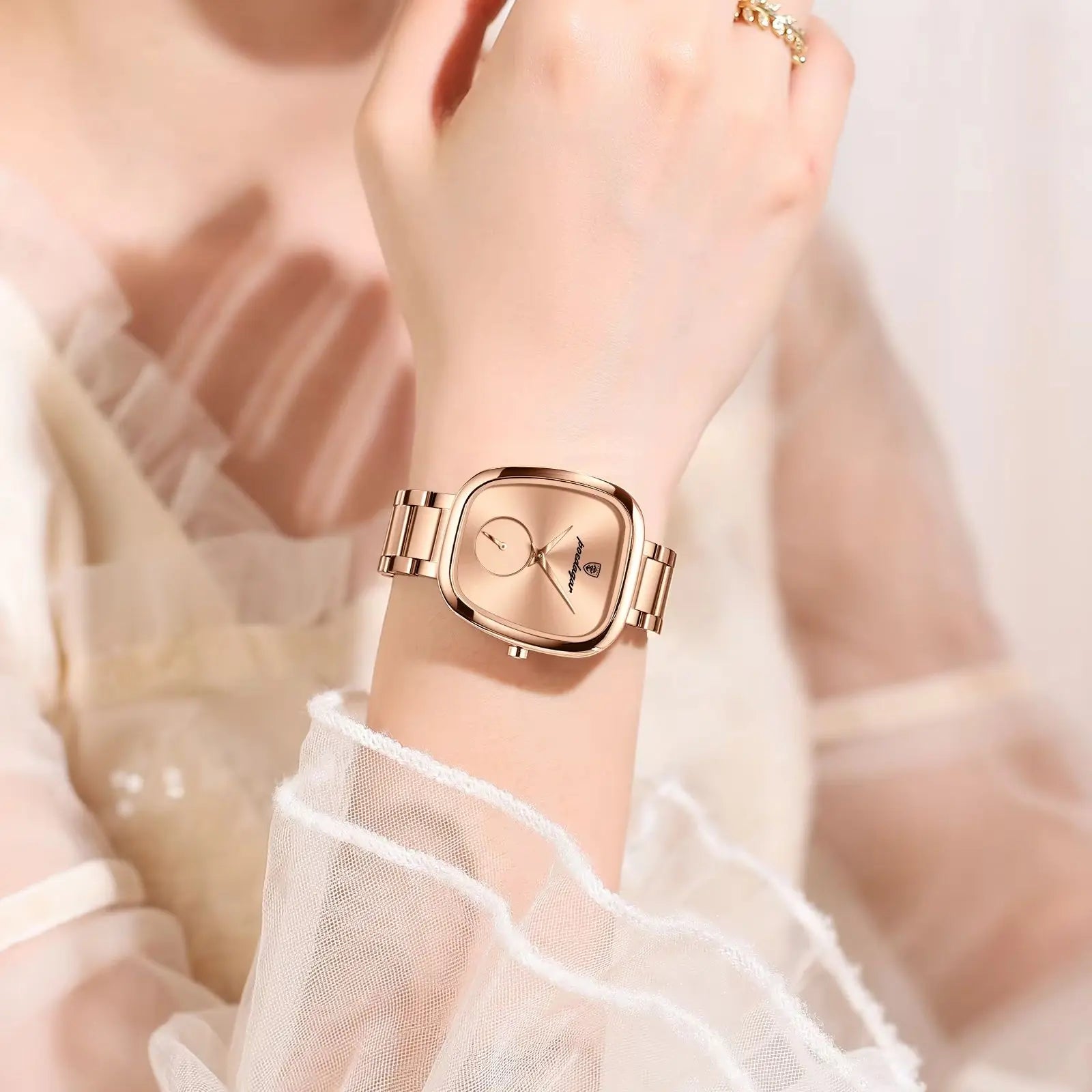 Reloj POEDAGAR elegante de lujo para mujer, Reloj de cuarzo de acero inoxidable resistente al agua para mujer, relojes informales de alta calidad para mujer