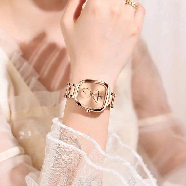 Reloj POEDAGAR elegante de lujo para mujer, Reloj de cuarzo de acero inoxidable resistente al agua para mujer, relojes informales de alta calidad para mujer