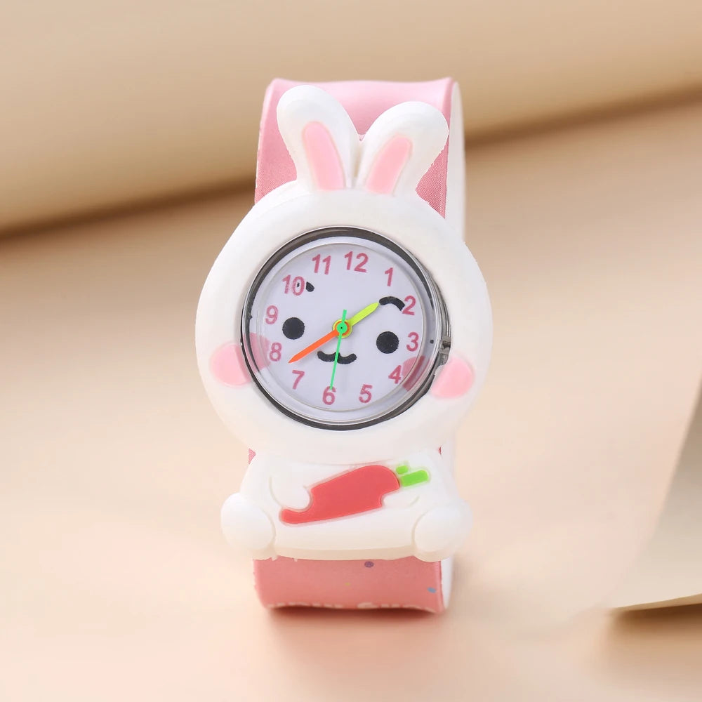 Reloj de dibujos animados 3D para niños, astronauta, aves de corral, frutas, flores, cuarzo, arcoíris, amor, pastel de cumpleaños, regalo para bebé, juguete