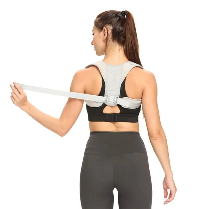 Corrector de postura para clavícula, columna vertebral, cinturón ajustable, Unisex, parte superior de la espalda, hombro, corrección de postura Lumbar