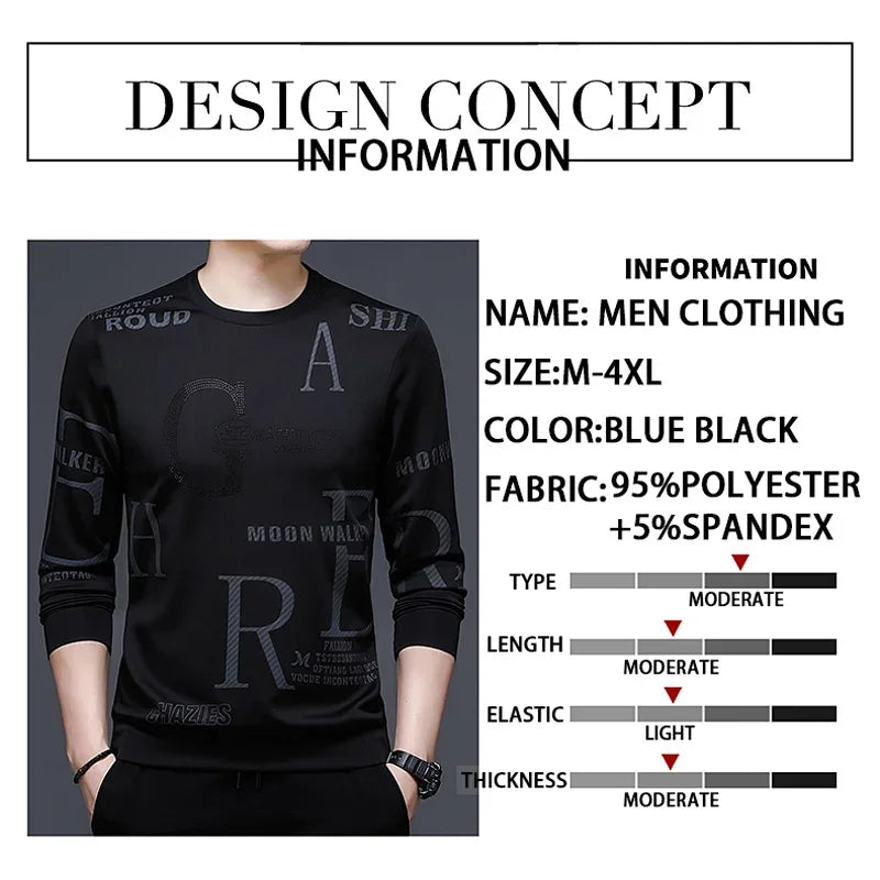 Camiseta de manga larga para hombre con cuello redondo, estampado de cuadros colorido e irregular, ideal para primavera y otoño, perfecta para actividades al aire libre y deportes.