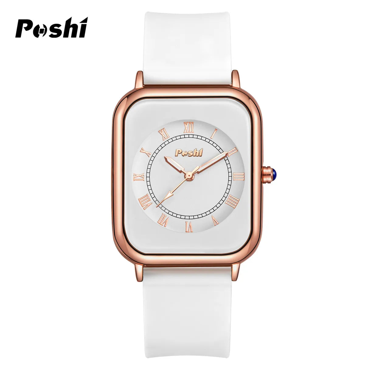 POSHI-Reloj de pulsera de cuarzo Original para mujer, relojes elegantes simples, correa de silicona impermeable, estilo de moda de tendencia