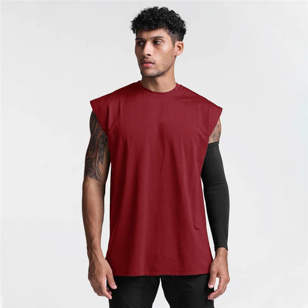 Camiseta sin mangas de ejercicio transpirable para correr y Fitness para hombre, camisetas deportivas informales sin mangas, ropa de gimnasio