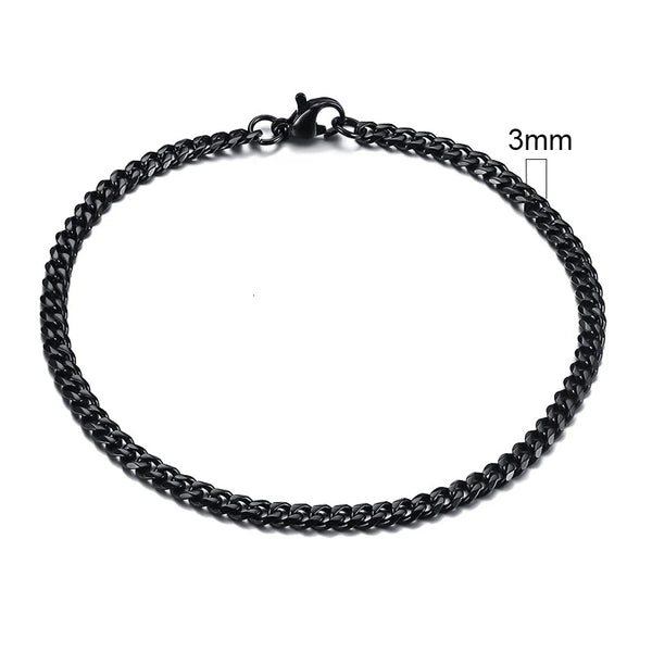 Pulsera de cadena cubana de acero inoxidable para hombre, brazalete colorido hecho a mano, estilo Punk y gótico, regalo de joyería, 7mm
