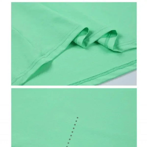 Camiseta para correr maratón para hombre, camiseta de manga larga Anti-UV de secado rápido para entrenamiento, traje de entrenamiento físico con agujero para el pulgar, puño antiestático