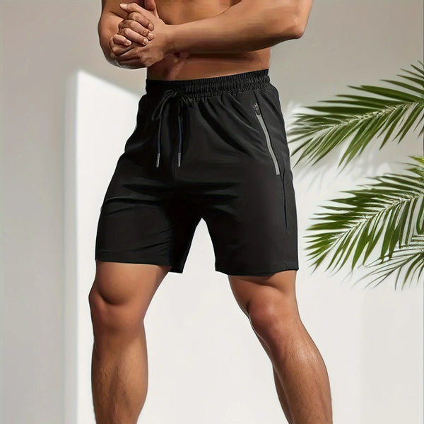 Pantalones cortos deportivos de secado rápido para hombre, Shorts transpirables con cordón en la cintura.
