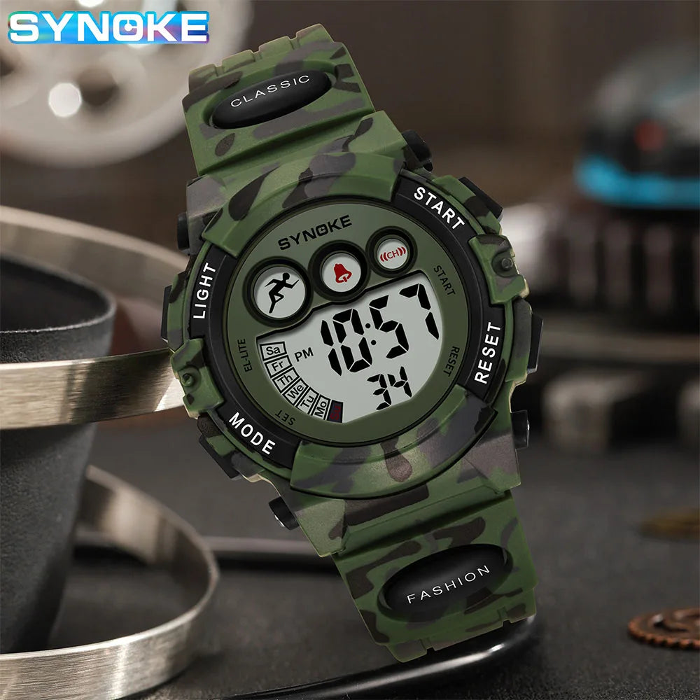 Reloj deportivo SYNOKE para estudiantes para niños, relojes electrónicos coloridos, reloj resistente al agua hasta 50M, reloj digital para niños