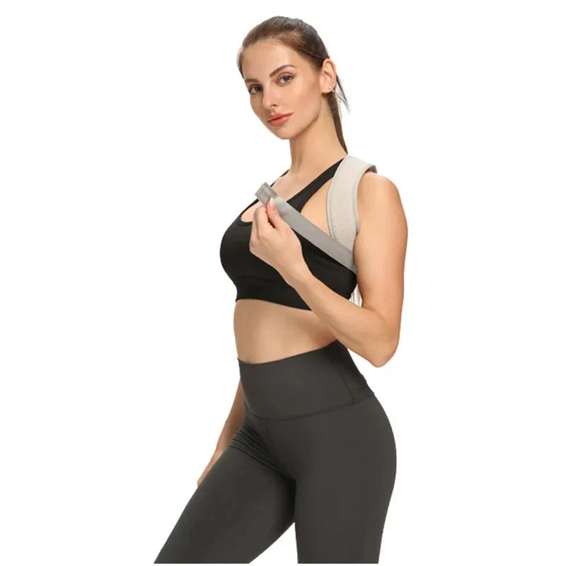 Corrector de postura para clavícula, columna vertebral, cinturón ajustable, Unisex, parte superior de la espalda, hombro, corrección de postura Lumbar
