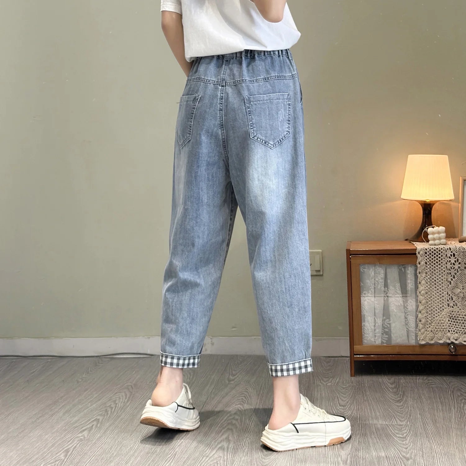Pantalon holgado con bordado elegante para mujer, dale frescura y estilo a tu outfit
