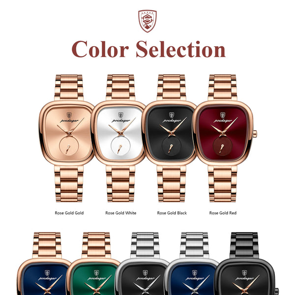 Reloj POEDAGAR elegante de lujo para mujer, Reloj de cuarzo de acero inoxidable resistente al agua para mujer, relojes informales de alta calidad para mujer