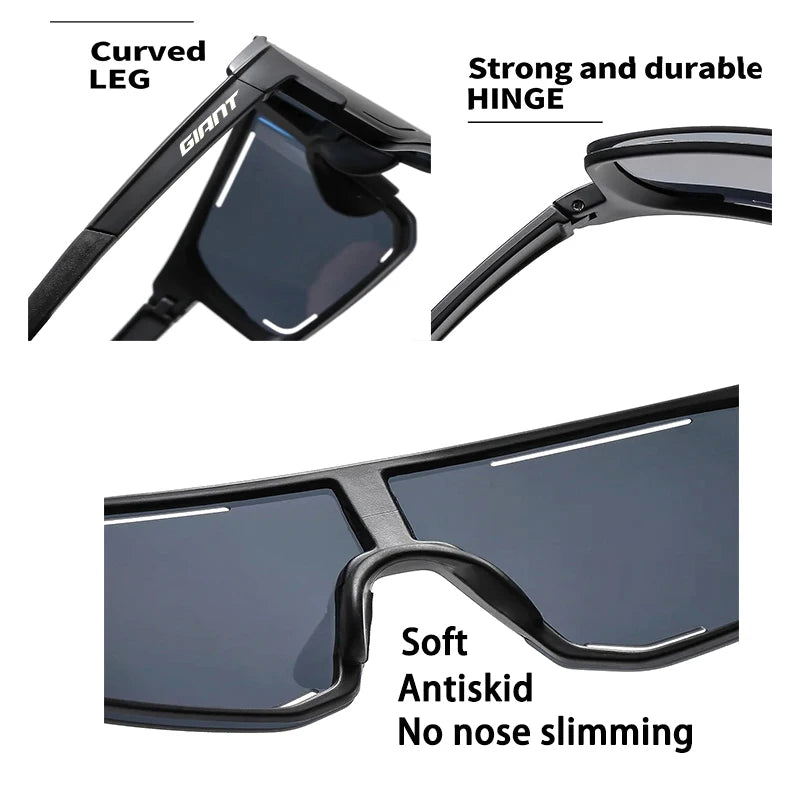 Giant 【Grado Profesional】Gafas de sol para ciclismo y pesca: protección UV, antideslumbrantes, resistentes a impactos, deportes al aire libre con estuche