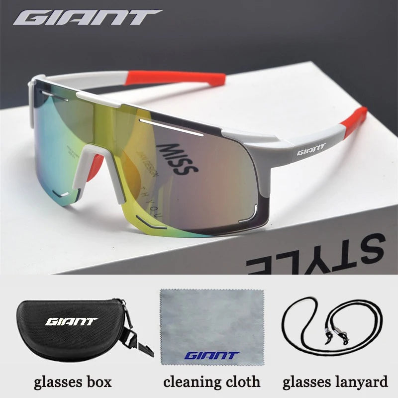 Giant 【Grado Profesional】Gafas de sol para ciclismo y pesca: protección UV, antideslumbrantes, resistentes a impactos, deportes al aire libre con estuche