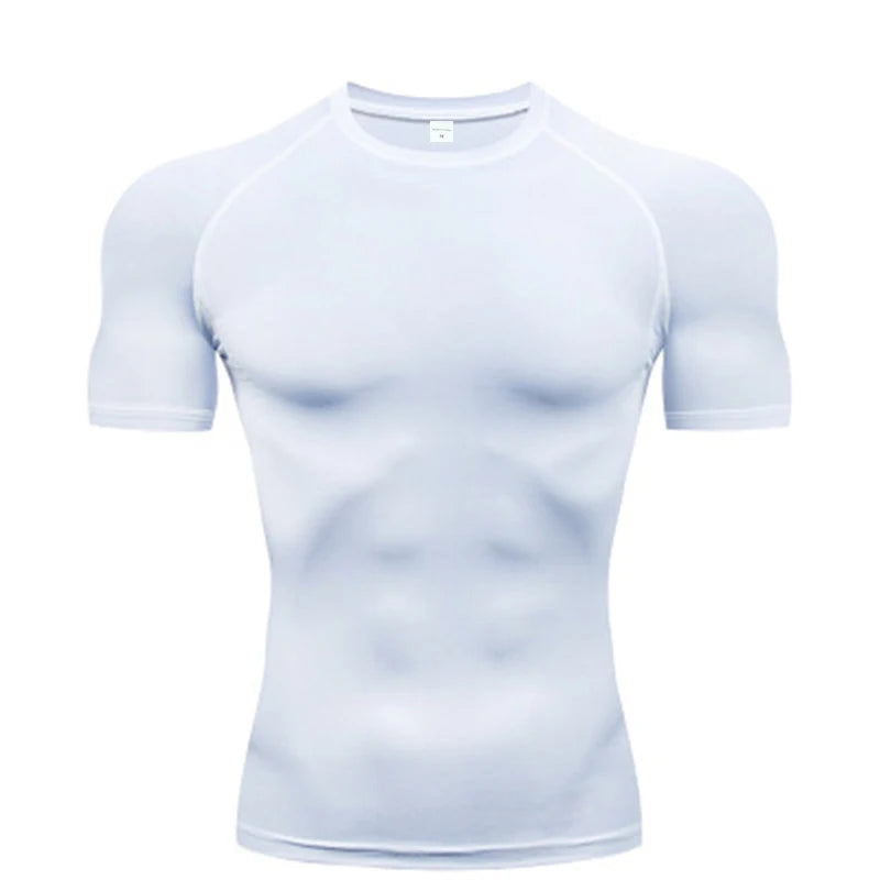 Camiseta de manga larga de compresión, camiseta negra de Fitness para hombre, ropa deportiva de secado rápido para gimnasio, protección solar, capa Base deportiva